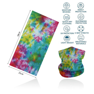 Tie-Dye Spiral printed πολύχρωμη γκέτα λαιμού Αναπνεύσιμη γυναικεία μάσκα προσώπου μπαντάνα Άνευ ραφής πολυλειτουργική περιτύλιξη μαλλιών Balaclava