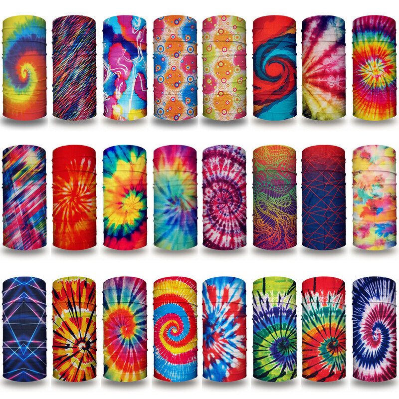 Tie-Dye Spiral printed πολύχρωμη γκέτα λαιμού Αναπνεύσιμη γυναικεία μάσκα προσώπου μπαντάνα Άνευ ραφής πολυλειτουργική περιτύλιξη μαλλιών Balaclava