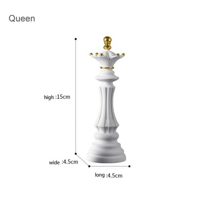 Šachmatų dervos papuošalai Rašomojo stalo dekoras Amatai Karalienė Karalienė Maža Šachmatų statula Šiaurės šalių namų meno kūriniai Svetainės apdaila Baldai