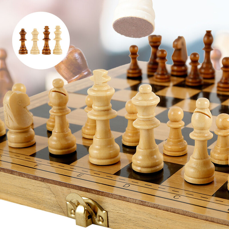 Drvena šahovska garnitura 29x14,5 cm sklopiva ploča za igru Backgammon dame Putne igre za odrasle Djeca Poklon šahovska ploča za obitelj