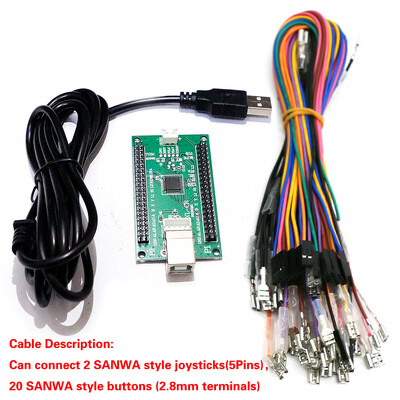 ZXL Twin Players PC Android USB ploča s gumbom Stick Kabel Kontroler za arkadne igre Enkoder s nultom odgodom Enkoder za kontrolu joysticka