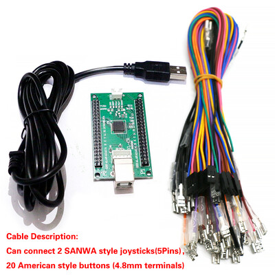 ZXL Twin Players PC Android USB ploča s gumbom Stick Kabel Kontroler za arkadne igre Enkoder s nultom odgodom Enkoder za kontrolu joysticka