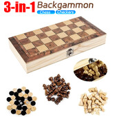 Εξειδικευμένο Ξύλινο Πτυσσόμενο Σετ Σκακιού Παιχνίδι με τσόχα 24cm*12cm Εσωτερική αποθήκευση για ενήλικες Παιδιά Δώρο Οικογενειακό Παιχνίδι Σκάκι