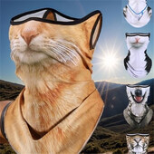 Šal za zaštitu od sunca od ledene svile sa životinjskim printom Pola lica i ušne petlje Maska za zaštitu od sunca Prozračne nazuvnice za vrat Vanjska maska balaclava