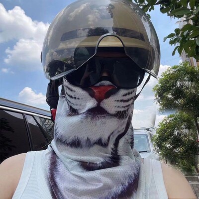 Šal za zaštitu od sunca od ledene svile sa životinjskim printom Pola lica i ušne petlje Maska za zaštitu od sunca Prozračne nazuvnice za vrat Vanjska maska balaclava