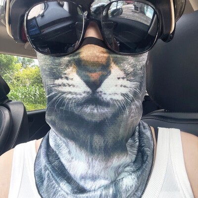 Šal za zaštitu od sunca od ledene svile sa životinjskim printom Pola lica i ušne petlje Maska za zaštitu od sunca Prozračne nazuvnice za vrat Vanjska maska balaclava