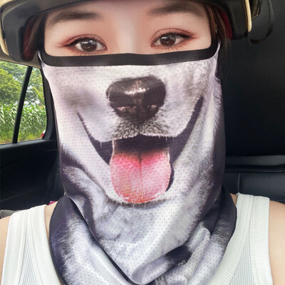 Šal za zaštitu od sunca od ledene svile sa životinjskim printom Pola lica i ušne petlje Maska za zaštitu od sunca Prozračne nazuvnice za vrat Vanjska maska balaclava