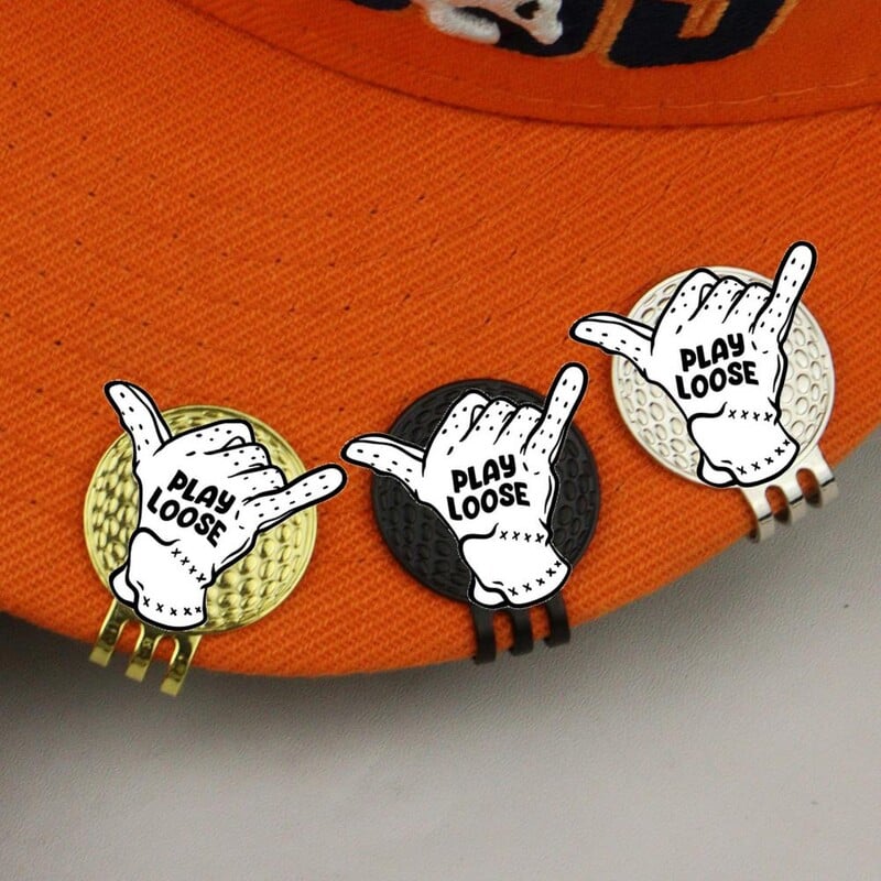 Kreatív forma, rozsdaálló, korrózióálló, kompakt méretű mágneses golflabda jelölő kalapkapocs Golf kiegészítők