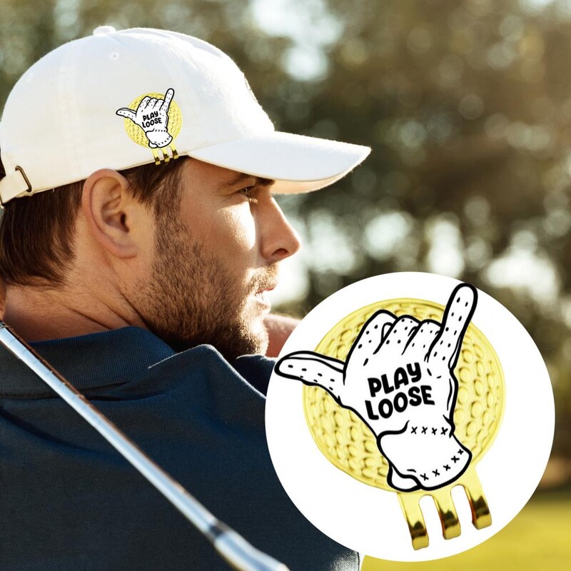 Kreatív forma, rozsdaálló, korrózióálló, kompakt méretű mágneses golflabda jelölő kalapkapocs Golf kiegészítők