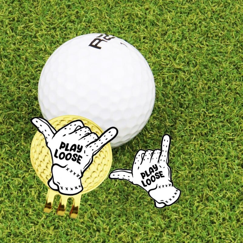 Kreatív forma, rozsdaálló, korrózióálló, kompakt méretű mágneses golflabda jelölő kalapkapocs Golf kiegészítők