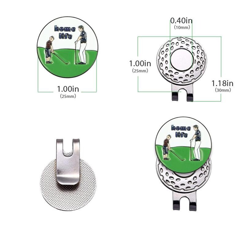 Mágneses golfjelölő sapkák klip Golf Scene golfjelölő tartó biztonságos fém golyójelzőkhöz a helyén golflabda jelölő sapka kliphez
