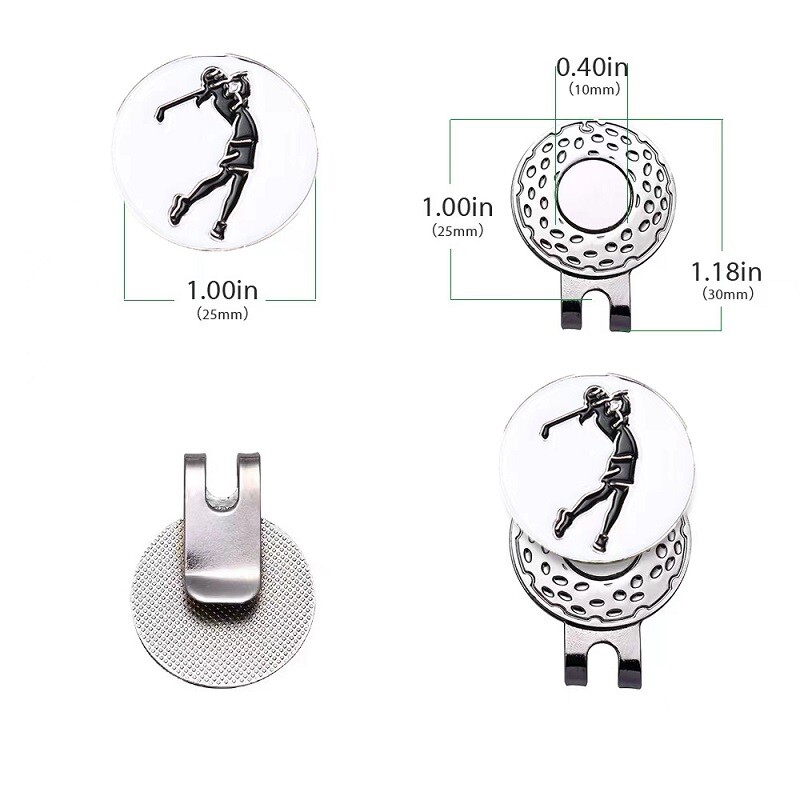 Golfo kepurės segtukas Golfo kamuoliuko ženklas Magnetinis adsorbcinis golfo žymeklis Nuimamas metalinis golfo kepurės dangtelio spaustukai Golfo priedai Golfo dovanos