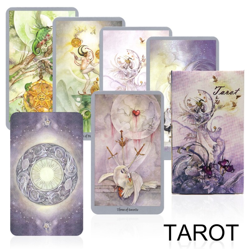 Shadowscapes Tarot 78 Κάρτες/Σετ 12x7cm Όμορφο Μωβ Σχέδιο για Φίλους Δώρο Επιτραπέζιο Παιχνίδι Γιορτινό Πάρτυ Αναψυχής Αστεία Παιχνίδια