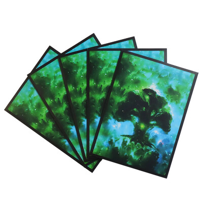 60 bucăți 66x91mm mâneci de protecție pentru punte de dimensiune standard, teren de colecție, joc de masă, joc de joc, capac pentru cărți TCG, scut Pkm/MTG Forest