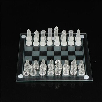 1 Set Craft Crystal Glass Chess Set Ακρυλική Σκακιέρα Αντισπασμωδική Κομψό Γυαλί Σκακιστικό Παιχνίδι Οικογενειακό παιχνίδι σκακιού