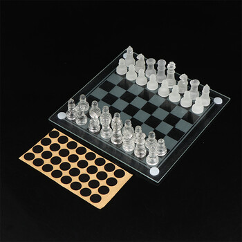 1 Set Craft Crystal Glass Chess Set Ακρυλική Σκακιέρα Αντισπασμωδική Κομψό Γυαλί Σκακιστικό Παιχνίδι Οικογενειακό παιχνίδι σκακιού