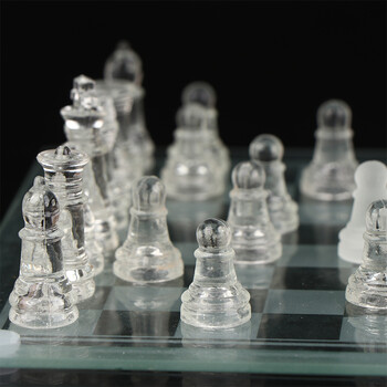 1 Set Craft Crystal Glass Chess Set Ακρυλική Σκακιέρα Αντισπασμωδική Κομψό Γυαλί Σκακιστικό Παιχνίδι Οικογενειακό παιχνίδι σκακιού