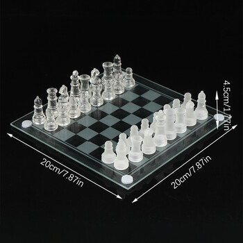 1 Set Craft Crystal Glass Chess Set Ακρυλική Σκακιέρα Αντισπασμωδική Κομψό Γυαλί Σκακιστικό Παιχνίδι Οικογενειακό παιχνίδι σκακιού