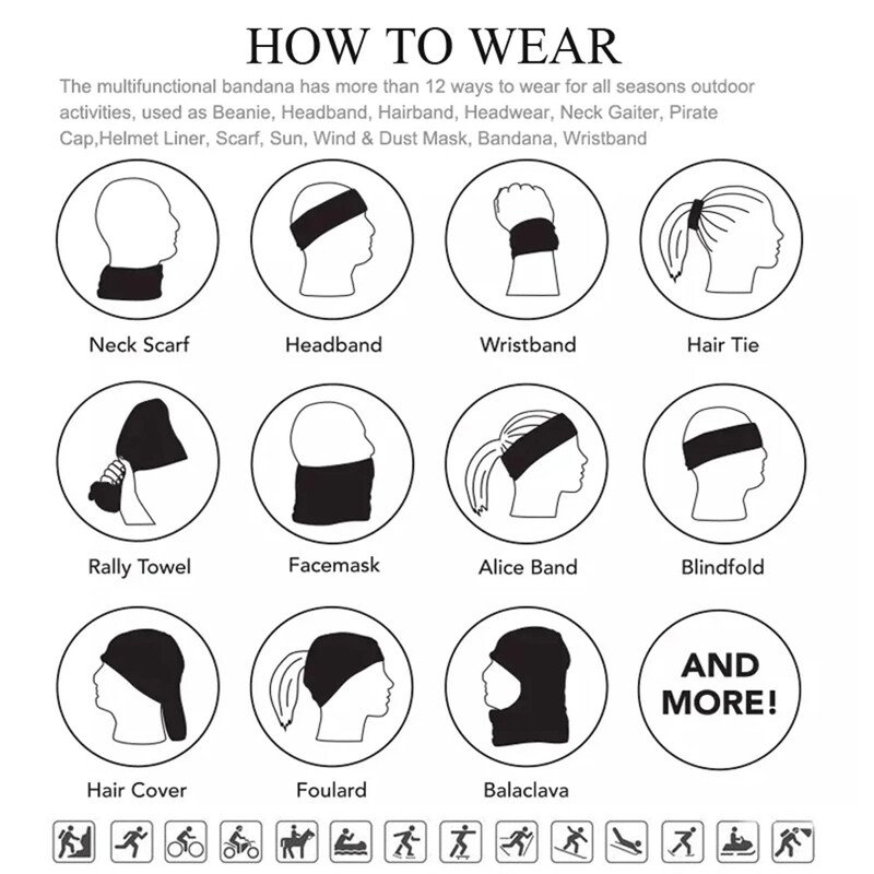 Cosplay lubanja Bešavne vratne naušnice Prozračna biciklistička maska za lice Biciklizam Ribolov Skijaška bandana Muškarci Žene Trčanje Pokrivalo za glavu Tuba marama