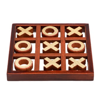 Взаимодействие родител-дете Дървена настолна игра XO Tic Tac Toe Шах Забавни развиващи интелигентни образователни играчки Пъзели