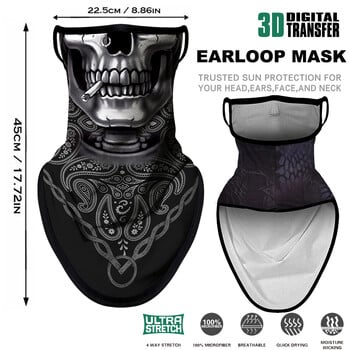 Skull Balaclava Headband Paisley Neck Tube Gaiter Mask Earloop Face Mask Αντιανεμική μάσκα προσώπου μαντίλι ποδηλάτου Halloween άνδρες γυναίκες