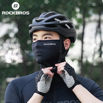 ROCKBROS Summer Ice Silk Mask Anti-UV Γρήγορο στέγνωμα Προσώπου Αντηλιακό Bandana Κρεμαστό μαντήλι για τον λαιμό που αναπνέει