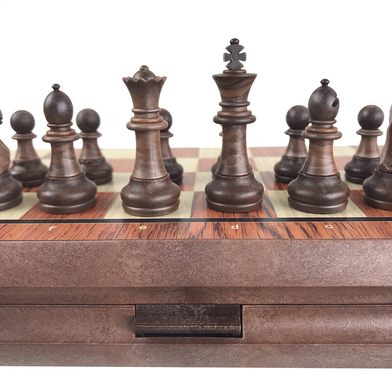 Șah 28x24,5 cm/11,02x9,65 inch Placă pliabilă din plastic Lemn plastic Set magnetice Tabla de joc puzzle Divertisment