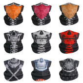 Cosplay Skull Neck Gaiter για πάρτι Quickdry Breathable Art Painting Ταινία Μαύρη μαντίλα για άνδρες Γυναίκες Πεζοπορία Μπαντάνα με ποδήλατο