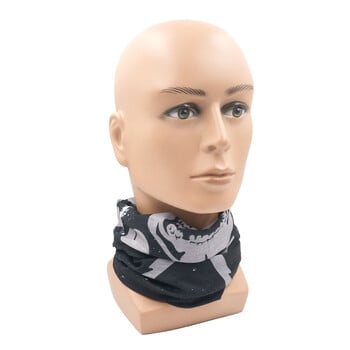 Cosplay Skull Neck Gaiter για πάρτι Quickdry Breathable Art Painting Ταινία Μαύρη μαντίλα για άνδρες Γυναίκες Πεζοπορία Μπαντάνα με ποδήλατο