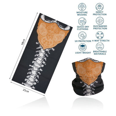 Cosplay Skull Neck Gaiter για πάρτι Quickdry Breathable Art Painting Ταινία Μαύρη μαντίλα για άνδρες Γυναίκες Πεζοπορία Μπαντάνα με ποδήλατο