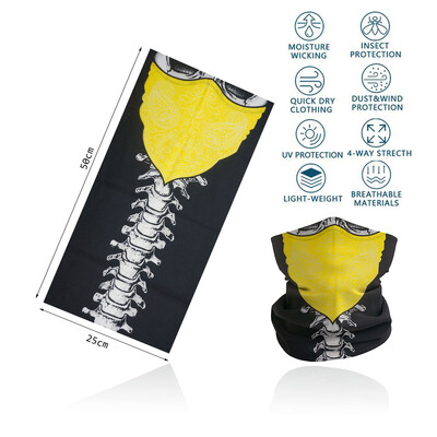 Cosplay Skull Neck Gaiter για πάρτι Quickdry Breathable Art Painting Ταινία Μαύρη μαντίλα για άνδρες Γυναίκες Πεζοπορία Μπαντάνα με ποδήλατο