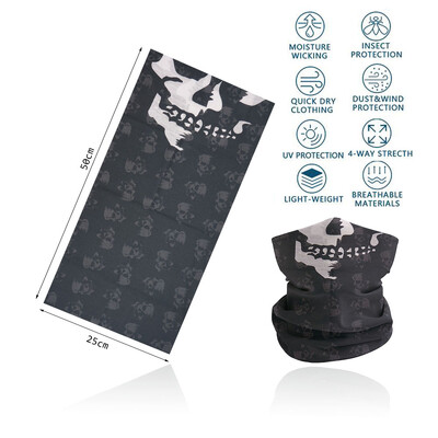 Cosplay Skull Neck Gaiter για πάρτι Quickdry Breathable Art Painting Ταινία Μαύρη μαντίλα για άνδρες Γυναίκες Πεζοπορία Μπαντάνα με ποδήλατο