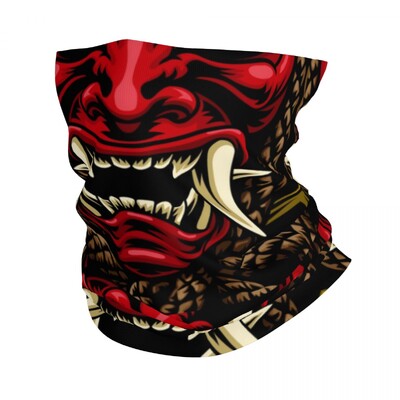 Prilagođene nevjerojatne samurajske zlatne bandane gamaše za planinarenje, lov, muškarci, žene, omotani šal Japan Oni Demon, toplija traka za glavu