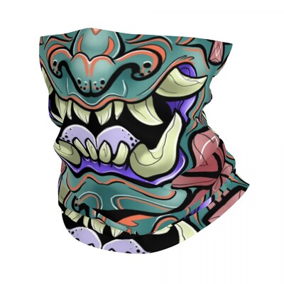 Prilagođene nevjerojatne samurajske zlatne bandane gamaše za planinarenje, lov, muškarci, žene, omotani šal Japan Oni Demon, toplija traka za glavu