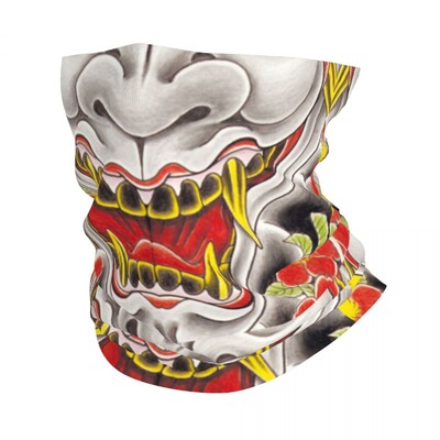 Prilagođene nevjerojatne samurajske zlatne bandane gamaše za planinarenje, lov, muškarci, žene, omotani šal Japan Oni Demon, toplija traka za glavu