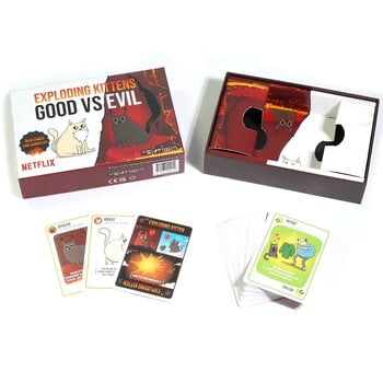 Exploding Kittens Good vs Evil 55 Cards Elevate with New Characters Οικογενειακά παιχνίδια για παιδιά και ενήλικες Αστεία παιχνίδια καρτών Επιτραπέζιο παιχνίδι