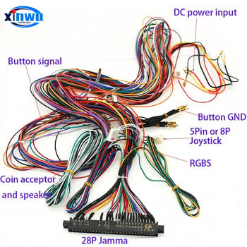 56pin Connector 28p Jamma Wire Harness Box Cga Vga Coin Video Arcade Game Board Sanwa Джойстик Бутон Кабел Neo Geo Mvs Кабинет