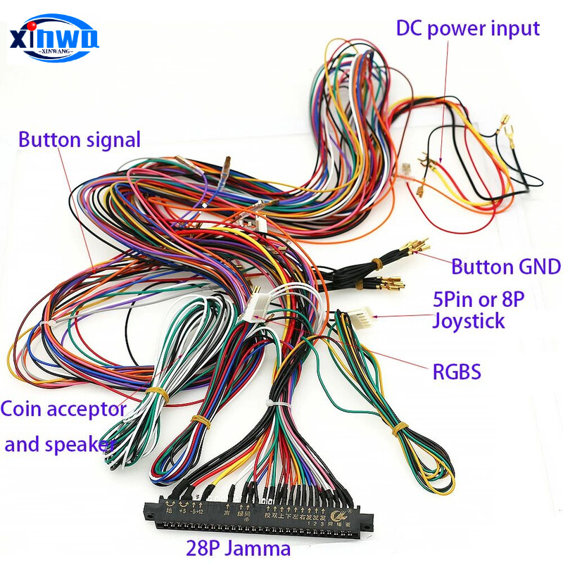 56pin konektor 28p Jamma Wire Harness Box Cga Vga Coin Video Arcade Game Board Sanwa Joystick Gumb Kabel Neo Geo Mvs Kabinet