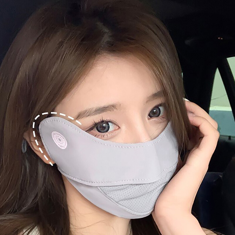 Αντιηλιακή μάσκα μάσκα για όλο το πρόσωπο Προστασία ματιών Αναπνεύσιμη γυναικεία αντι-υπεριώδης θερινή αντηλιακή λεπτής τομής