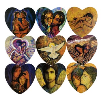 Lovers Oracle Cards A 45 Heart-Shaped Guidance English Fate Divination Deck Borad Games