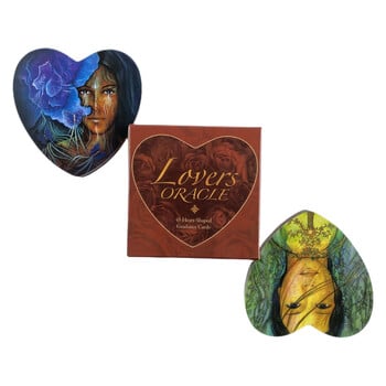 Lovers Oracle Cards A 45 Heart-Shaped Guidance English Fate Divination Deck Borad Games