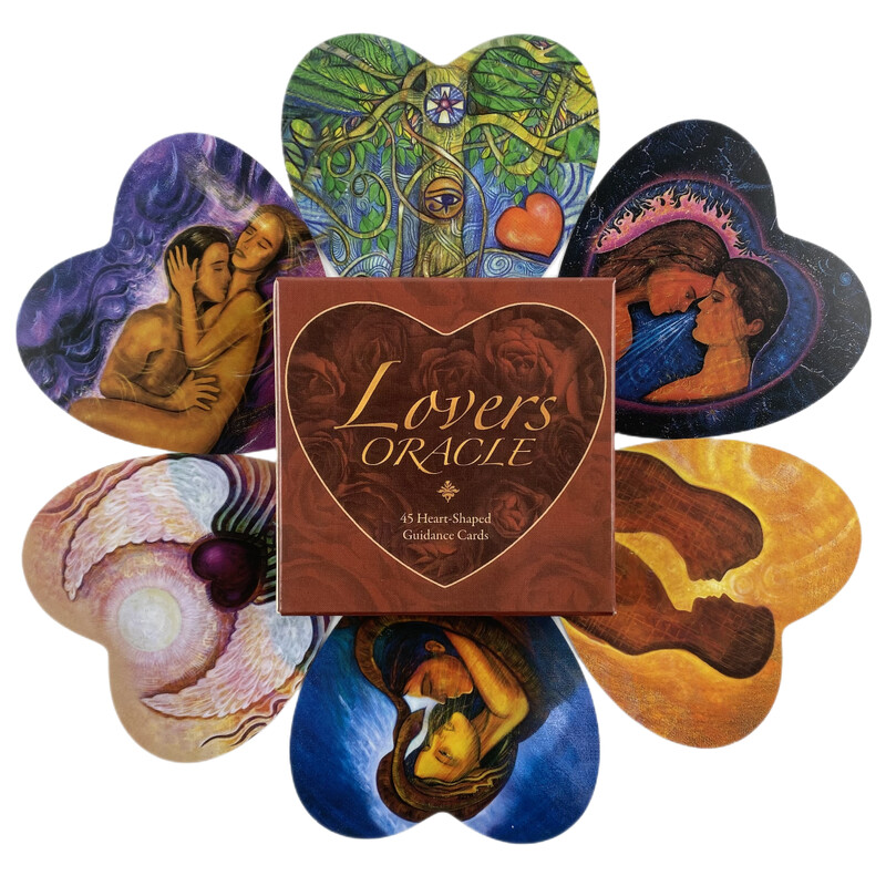 Lovers Oracle Cards A 45 de ghidare în formă de inimă engleză Deck Divination Deck Jocuri Borad