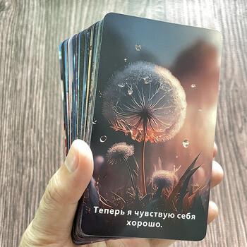 12x7cm Russian Cosmic Belief Oracle Love Tarot Deck Prophet за начинаещи Ключови думи Гадаене 52-карти Карти за потвърждение