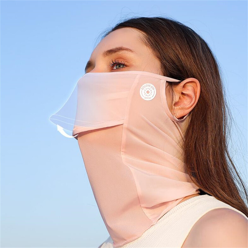 Mască de protecție solară în aer liber Pescuit Călărie Ușoară, respirabilă, Mască de protecție solară UV din mătase de gheață