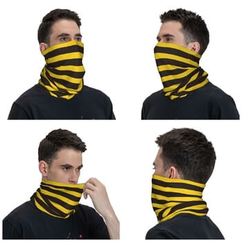 Bee Stripe Organic Dark Brown And Yellow Lines Bandana Neck Cover Wrap Κασκόλ Πολυλειτουργικό Καπέλα Ποδηλασία Αδιάβροχο για Ενήλικες