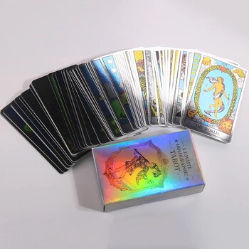 10,3*6cm MagicSeer Rainbow Cards Tarot Decks, Tarot Cards and Book sets for Beginners, Holographic Deck Tarot Deck