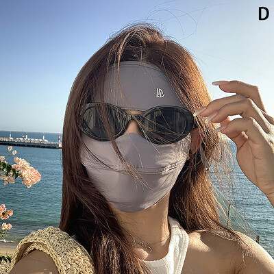 Maska za zaštitu od sunca Ljetni tanki dio Maska za sunčanje za cijelo lice Uv vanjska modna prozračna ledena svilena maska za lice Kini