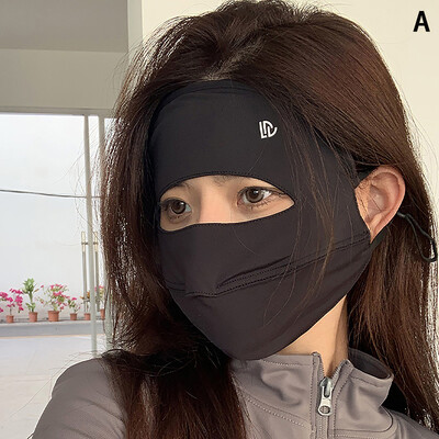 Maska za zaštitu od sunca Ljetni tanki dio Maska za sunčanje za cijelo lice Uv vanjska modna prozračna ledena svilena maska za lice Kini