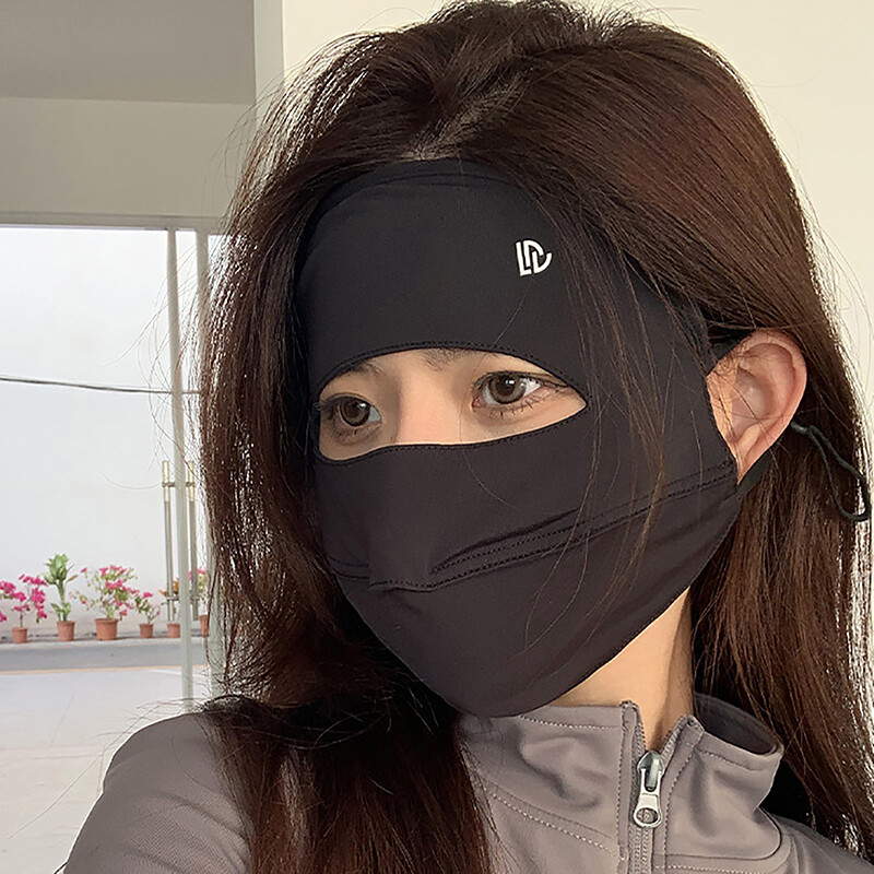 Maska za zaštitu od sunca Ljetni tanki dio Maska za sunčanje za cijelo lice Uv vanjska modna prozračna ledena svilena maska za lice Kini