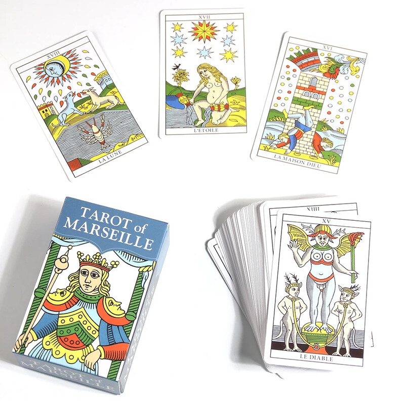 Tarot of Marseille Mini Marseille Tarot džepna društvena igra sa špilom od 78 karata